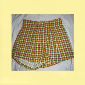 Twisted Wunder coordinating Bermuda shorts in multi mini check